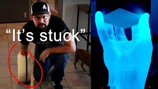 I turn my Arm into a Glowing resin Sculpture