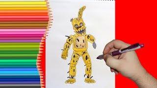 How to draw Salvaged Springtrap, FNaF, Как нарисовать Салваджед Спрингтрапа, ФНаФ