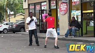 Boxing Strangers PRANK In Compton!!