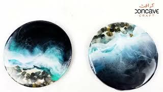 Resin Art Coaster Pair- Sea Themed