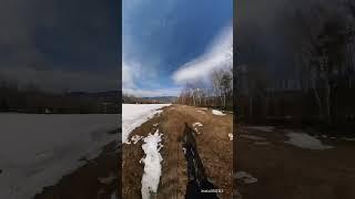 sending it over GRASS #skiingfails #grassskiing #springskiing #grass #sugerloaf