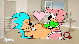 sonic hugs Amy's Big Stomach