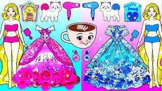 Pink and Blue Ballerina Cappuchina Dress Up - Barbie's New Home Handmade - DIY Arts & Paper Crafts