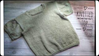 How to knit summer tee, bottom up seamless top Knitted tutorial.