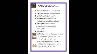 GRE Vocabulary Word Of The Day: "Accessible"|GRE Word No 41/5000|By Randhawa Diaries.#css #upsc #GRE