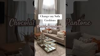 Swap My Christmas Sofa Cushion Covers to Chocolate Mousse Pantone