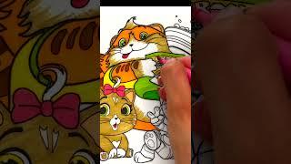 44 Cats Lampo Milady Pilou Meatball The Buffycats Coloring for Kids #shorts #44cats #cats #coloring