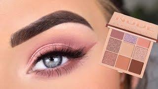 Huda Beauty Nude LIGHT Obsessions Eyeshadow Palette | Soft Eye Makeup Tutorial