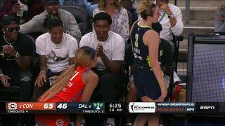 Dijonai Carrington and Marina Mabrey were going at it and Ja Morant was LOVING IT  | WNBA on ESPN