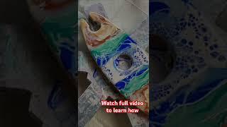 DIY making a wine caddy #diy #fluidacrylicpainting