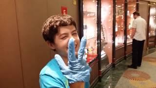 Kid with latex gloves is bad news.