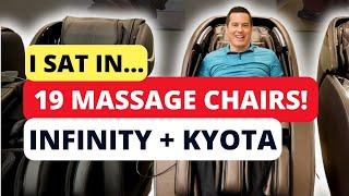 I Sat In 19 Infinity Massage Chairs In 3 Minutes!  Kyota Massage Chairs Included