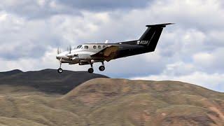 Beech F90 King Air Approach and Landing at Kamloops Airport