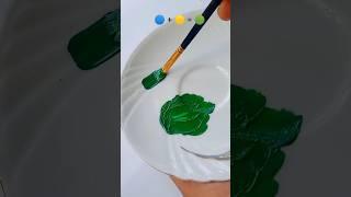 Blue + Yellow =? |+🟡=🟢 | Green color making| color mixing video #art #satisfying #art