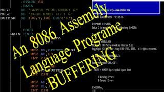 An 8086 assembly language program how to  prompt user to display his name using BUFFER.