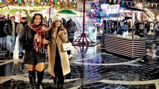 New year fair in Baku - City center  (December 2022) Fountain Square - Walking Tour - Azerbaijan 4k