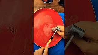 Unbelievable Skill Watch a Craftsman Carve a Beautiful Woman Onto a Ceramic Plate with a Tiny Hammer