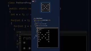 Pattern program in Java - Sand Timer pattern in less than 60 seconds #shorts #patternshorts