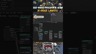  GeoNodes Procedural Chain in Blender in Under 1 Minute  @3DTudor #shorts #geometrynodes #blender