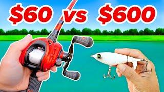 $60 vs $600 Budget Fishing Challenge (Rod, Reel, Lures)