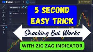 (Easiest Trick) Pocket Option 5 Second Strategy With Zig Zag Indicator