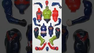 AVENGERS TOYS ASSEMBLE, SPIDERMAN VS HULK SMASH VS CAPTAIN AMERICA VS SUPERMAN. #avengers