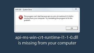 api-ms-win-crt-runtime-l1-1-0.dll is missing