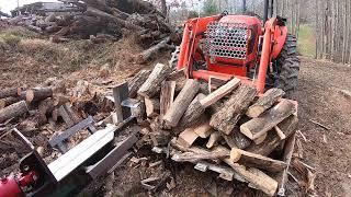 Trying a NEW process for making Firewood! Kubota M6060 & Farmtrac 60