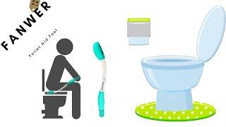 Toilet Aid Tool by Fanwer for Wiping Ass/Butt, Self Wipe Toilet Aids Tool, Toileting Wand for Wiping