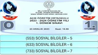 2024 / 1. DÖNEM / AÇIK ÖĞRETİM ORTAOKULU / SOSYAL BİLGİLER – 5 - 6 VE 7