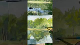 Surprise Guest in the Studio! #gouachepainting #pleinairart #blueheron #naturelovers #landscapeart