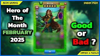 Review & Grading February 2025 Hero of The Month Mystia  - Empires & Puzzles |Sneak Peek|