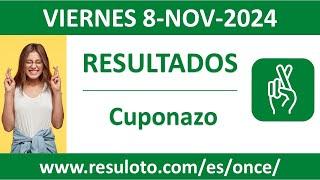 Resultado del sorteo Cuponazo del viernes 8 de noviembre de 2024