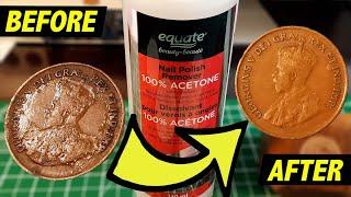 Cleaning Coins with 100% Pure ACETONE