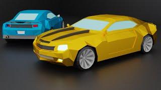 Blender Timelapse Low Poly Car Modeling