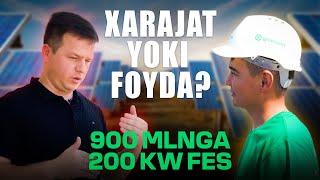 900 mln so‘mga 200 kW lik FES. Bu investitsiya o‘zini oqlaydimi?