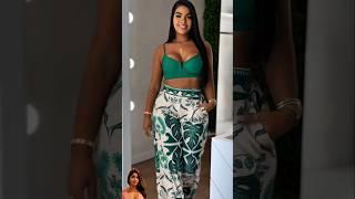 Effortless Summer Style: Green Top & Floral Wide-Leg Pants