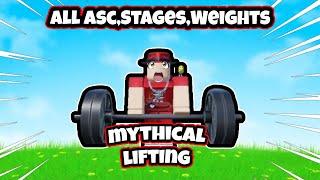 Roblox Mythical Lifting Simulator  All Asc,stage,Weighjt!!!!