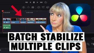 NEW FEATURE: How to BATCH STABILIZE MULTIPLE CLIPS in DaVinci Resolve