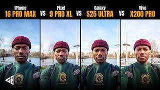 Galaxy S25 Ultra vs iPhone 16 Pro Max vs Pixel 9 Pro XL vs Vivo X200 Pro Selfie Camera Comparison