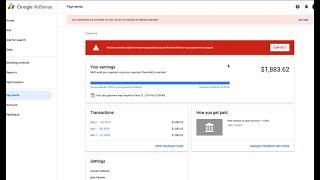 Adsense Account Payments Hold - Resolved 2019