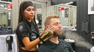 (ASMR) Sharp Skills, Soft Touches: Gorgeous Female Barber's All-Inclusive Haircut Course