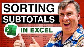 Excel - Get Your Sums In Order With Our Guide To Sorting Subtotals In Excel! Episode 2563c