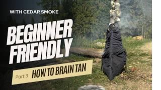 How to Smoke Rabbit Hides on an Open Fire | Part 3 How to Brain Tan a Rabbit Hide with Real Brains