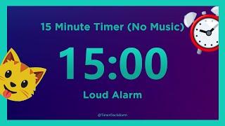 15 minute Timer [ No Music ] with Loud Alarm (Classroom Timer)