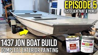 Jon Boat to Bass Boat Build | Part 5 - RUSTOLEUM ENAMEL TWO-TONE PAINT JOB