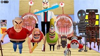 Escape Bob the Dentist! SCARY OBBY All Jumpscare, All Items & Bosses Unlocked: Grandpa, Mr Crazy...
