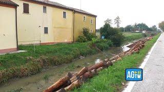 Maltempo, Ferrara si prepara alla piena del Po: fissaggio dei pali per rafforzare gli argini