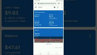 Google Adsense Earning  | Blogging Earning Proof