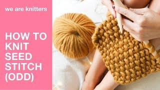 Learn to knit: How to knit the seed stitch with an odd number of stitches | WAK